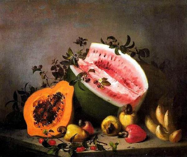 unknow artist Papaya and watermelon Germany oil painting art